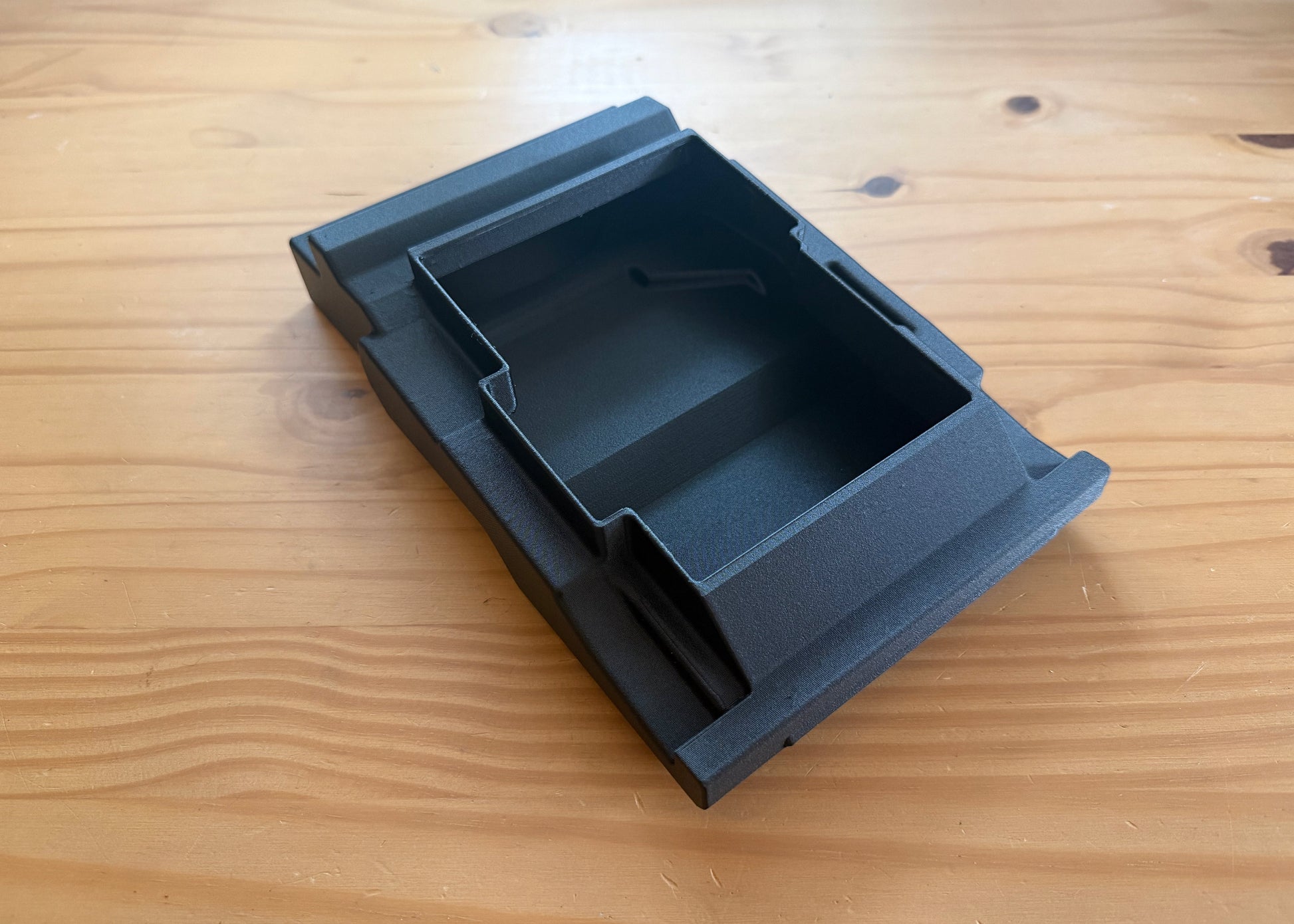 MotoCubby Nomad III under-seat storage for Yamaha Ténéré 700 — alternate angle showing the molded interior and outer shell